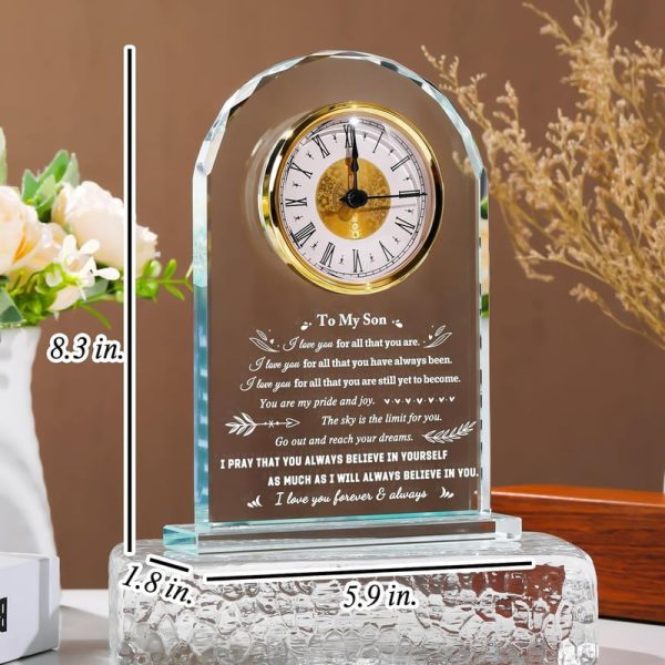 Best Inspirational Glass Clock Gifts For Sons Birthday & Graduation - Imagen 2