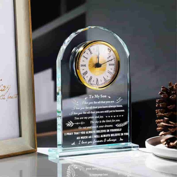 Best Inspirational Glass Clock Gifts For Sons Birthday & Graduation - Imagen 3