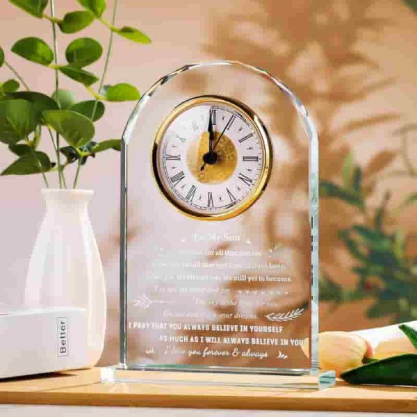 Best Inspirational Glass Clock Gifts For Sons Birthday & Graduation - Imagen 5
