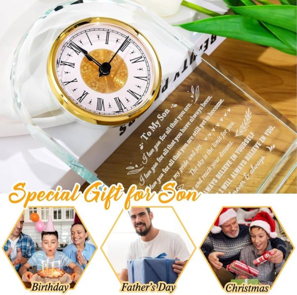 Best Inspirational Glass Clock Gifts For Sons Birthday & Graduation - Imagen 6