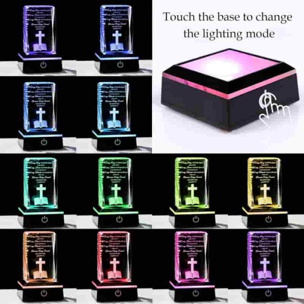 Inspirational 3d Crystal Christian Gift With Led Light - Perfect For Birthdays & Holidays - Image 4