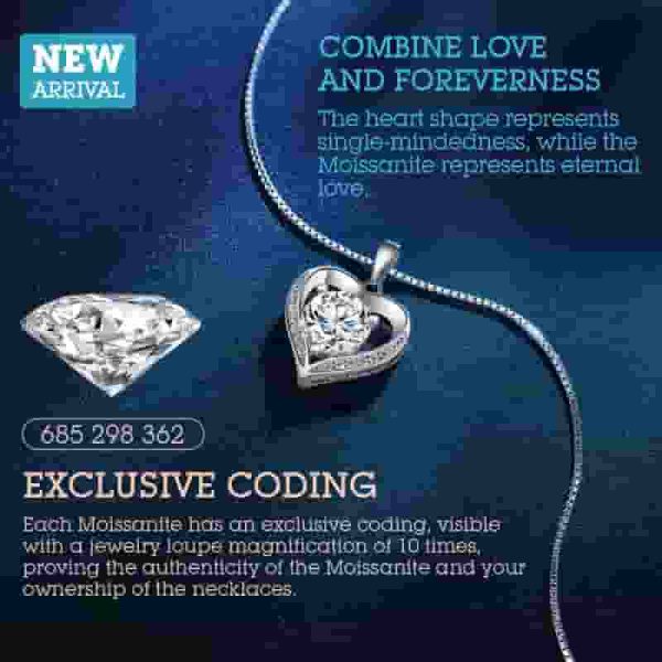 Best Moissanite Heart Necklace - Gift For Wife - 画像 (3)