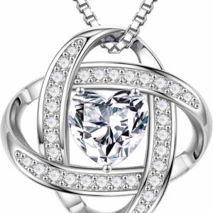 Best Moissanite Love Knot Necklace - Sterling Silver Gift