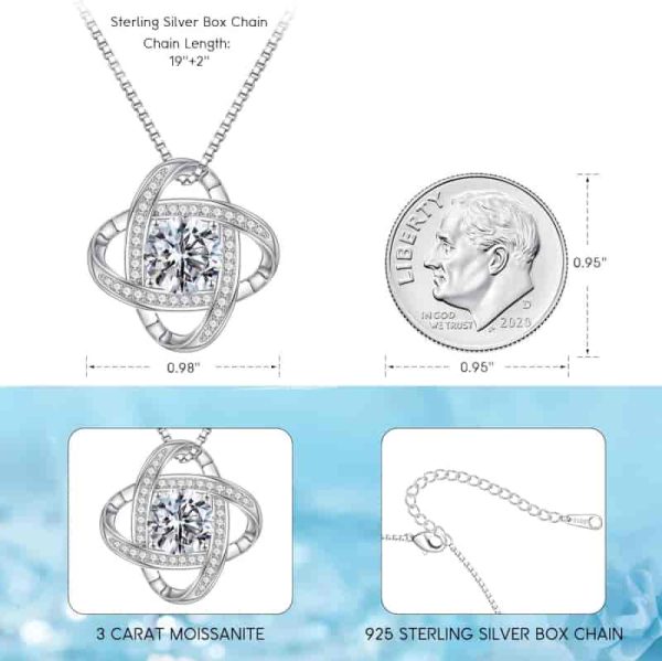 Best Moissanite Love Knot Necklace - Sterling Silver Gift - 画像 (4)