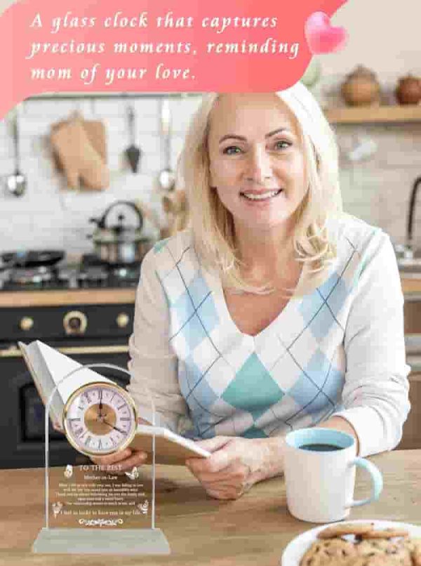 Best Mother-in-law Glass Clock Gift - Elegant & Meaningful - Imagen 5
