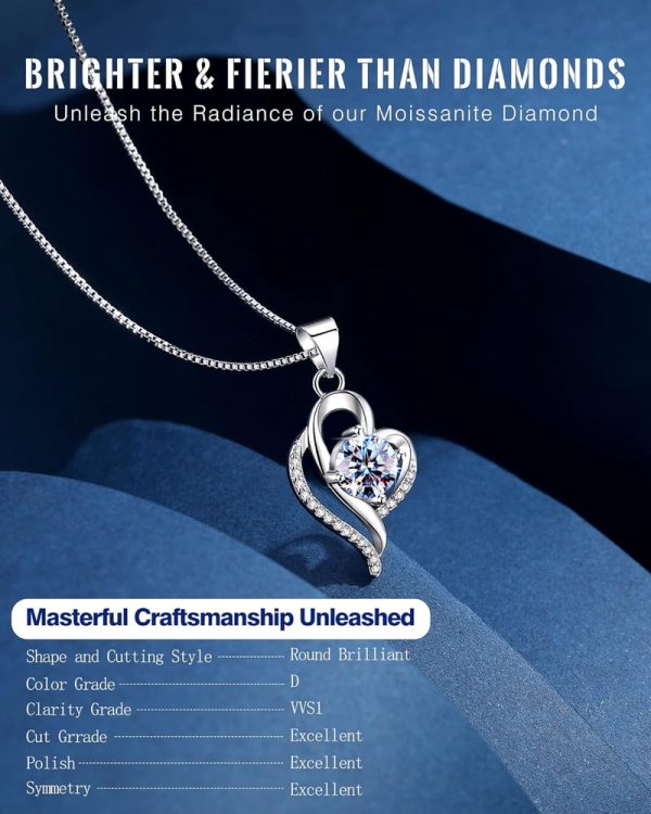 Unique Moissanite Necklace - Best Anniversary Gift For Wife - 画像 (2)