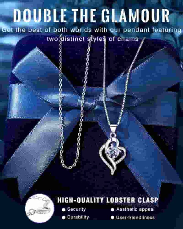 Unique Moissanite Necklace - Best Anniversary Gift For Wife - 画像 (3)