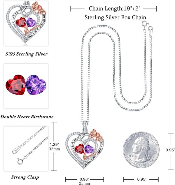 925 Sterling Silver Rose Heart Necklace - Best Gifts For Wife Or Mom – Image 4