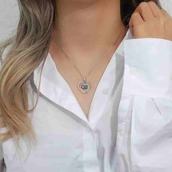 925 Sterling Silver Rose Heart Necklace - Best Gifts For Wife Or Mom – Image 5