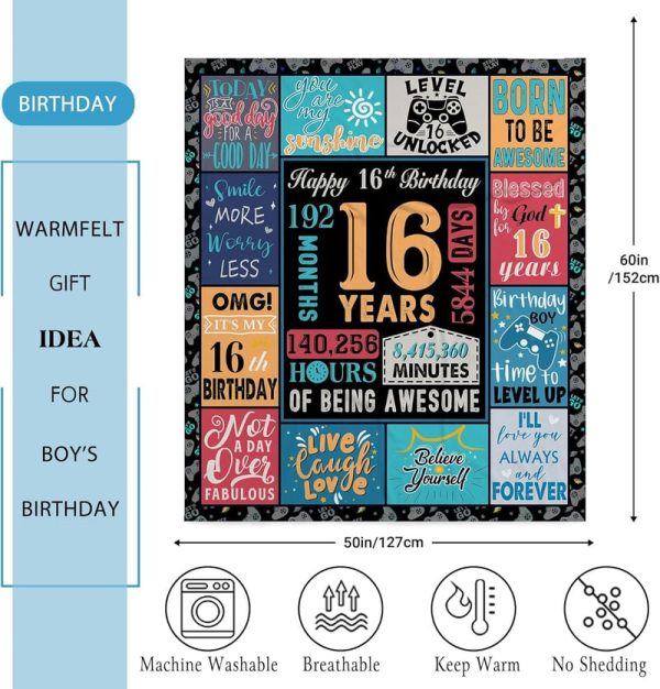 16th Birthday Blanket Gift For Teen Boys - Best 60x50 Blanket – Image 6