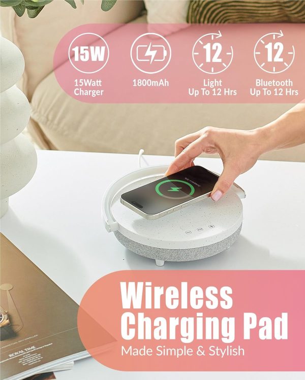 6-in-1 Wireless Charging Bedside Lamp & Bluetooth Speaker – Image 5