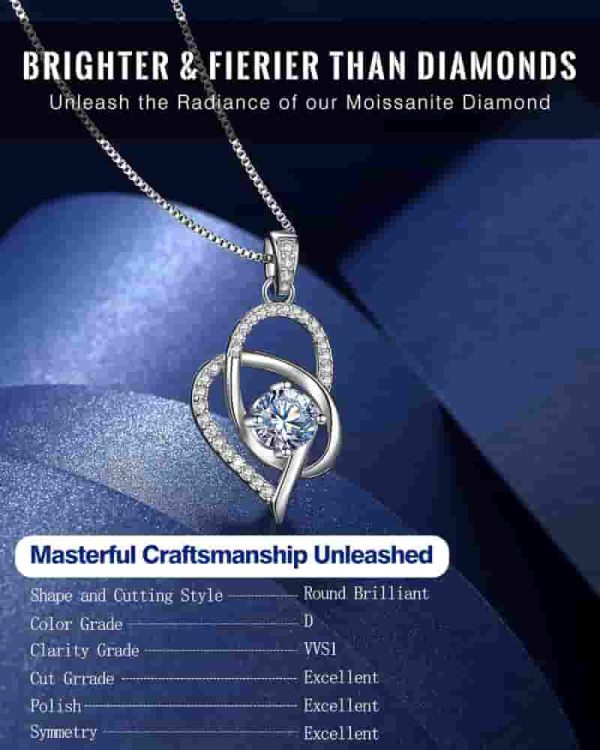 Best Anniversary Jewelry Gift: 1 Carat Moissanite Necklace - Imagen 2