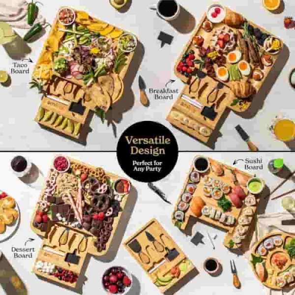 Best Bamboo Charcuterie Board Set For Housewarming & Gifts - 画像 (6)