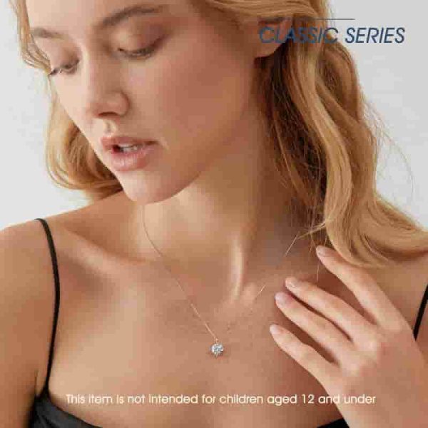 Beam & Bask Silver Moissanite Necklace For Daughter - Best Gift - Imagen 2