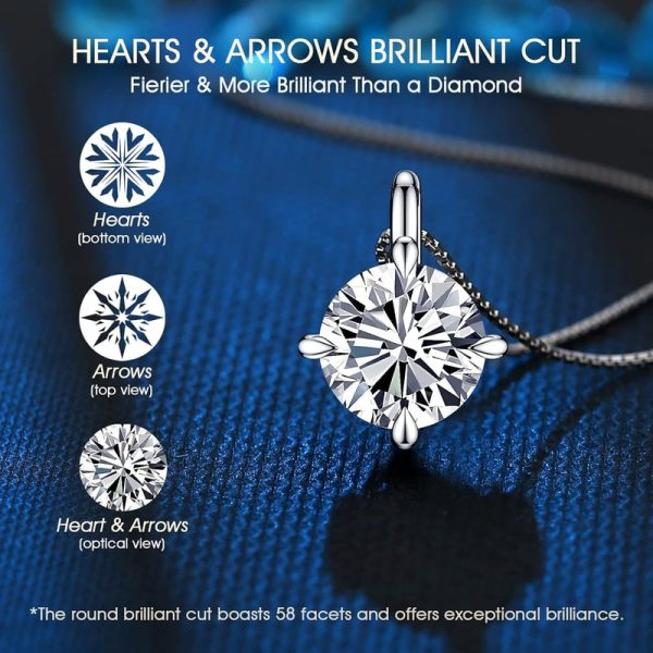 Beam & Bask Silver Moissanite Necklace For Daughter - Best Gift - Imagen 5
