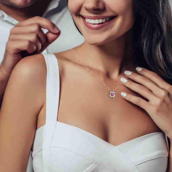 925 Silver Love Knot Birthstone Necklace - Top Gift For Her – Image 2