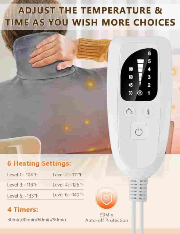 Best Heating Pad For Neck & Shoulder – Weighted & Fast-heating - immagine 2