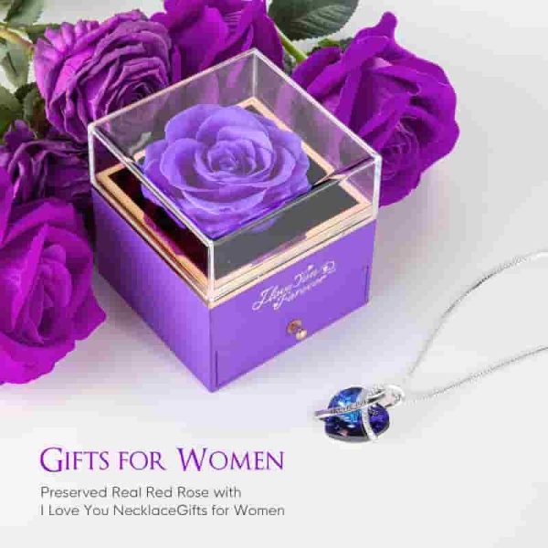 Preserved Purple Rose Gift Set For Her - Perfect For Any Occasion - 画像 (3)