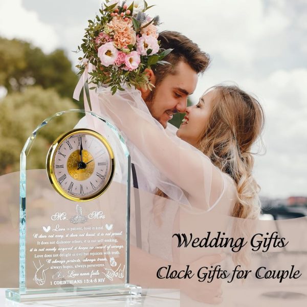 Unique Wedding Gifts 2025: Crystal Clock For Couples - 画像 (2)