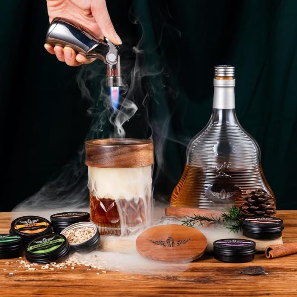 Best Whiskey Smoker Kit With Wooden Barrel - Includes Torch & 6 Wood Chips - Imagen 4