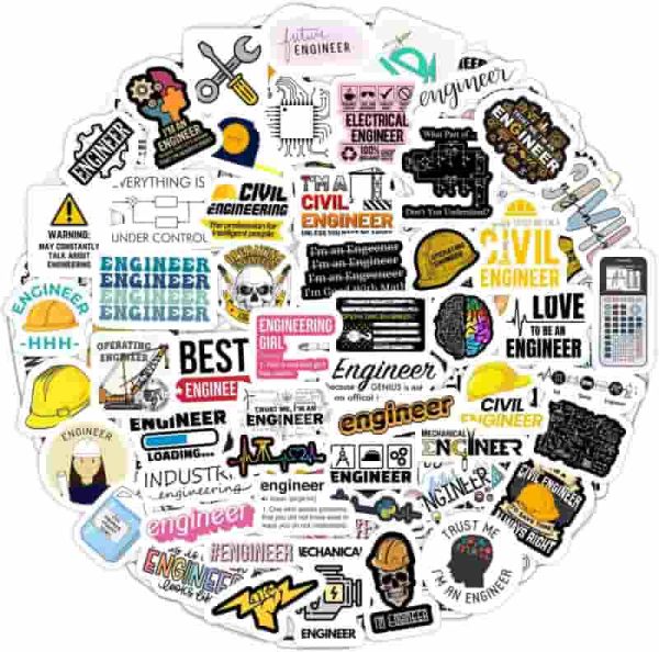 Best Engineering Stickers For Water Bottles & Laptops - Fun Engineer Gift Set