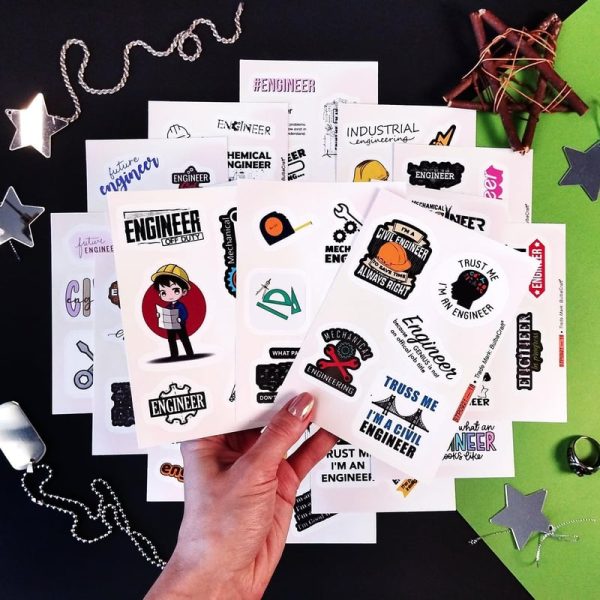 Best Engineering Stickers For Water Bottles & Laptops - Fun Engineer Gift Set - immagine 2