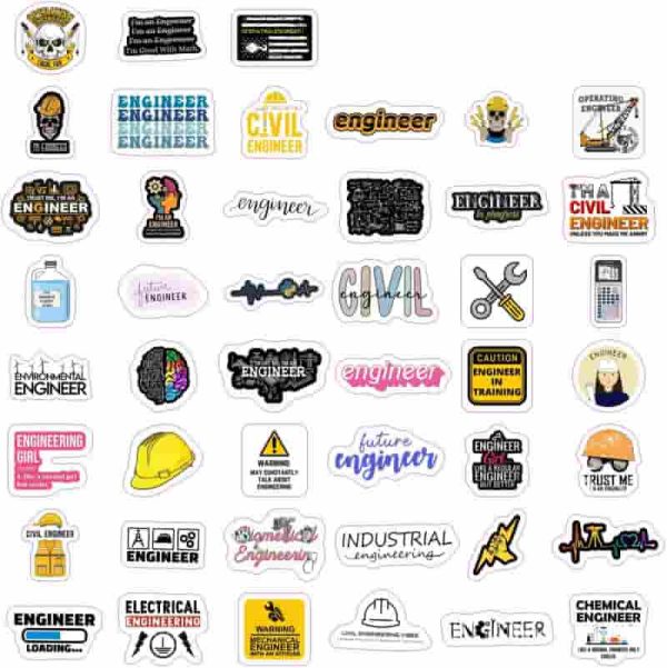 Best Engineering Stickers For Water Bottles & Laptops - Fun Engineer Gift Set - immagine 3