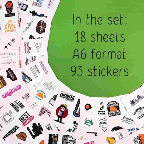 Best Engineering Stickers For Water Bottles & Laptops - Fun Engineer Gift Set - immagine 5