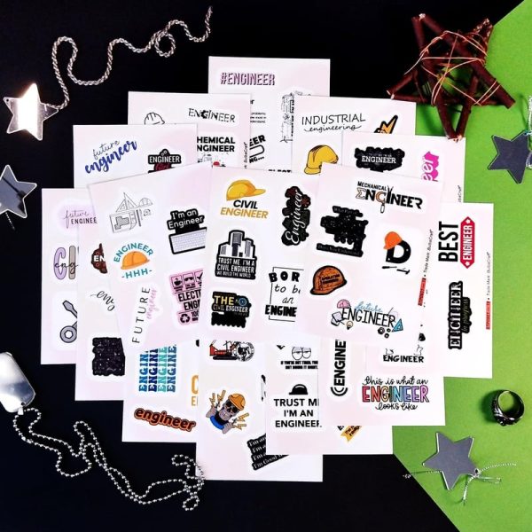 Best Engineering Stickers For Water Bottles & Laptops - Fun Engineer Gift Set - immagine 6