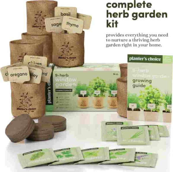 9 Herb Window Garden Kit - Best Indoor Plants Gift For Women & Mom – Image 3