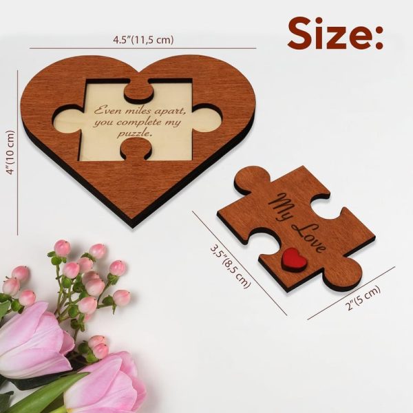 Best Long Distance Relationship Gift - Engraved Wooden Heart – Image 2