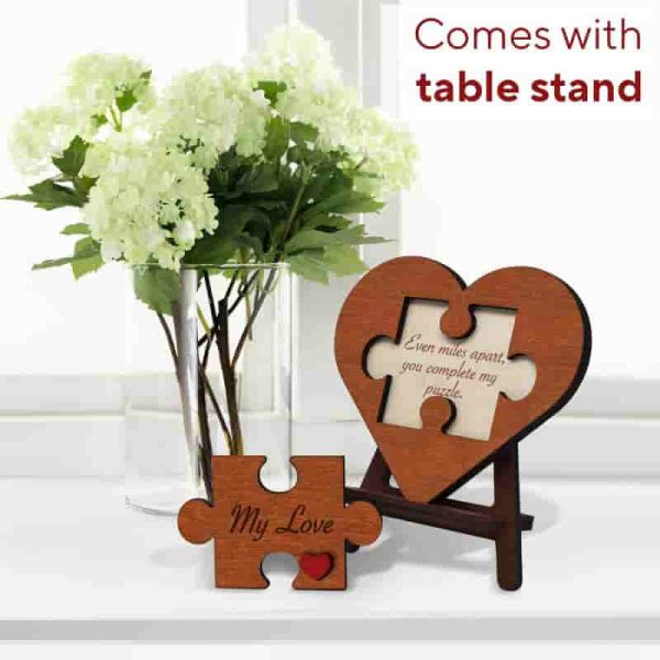 Best Long Distance Relationship Gift - Engraved Wooden Heart – Image 4