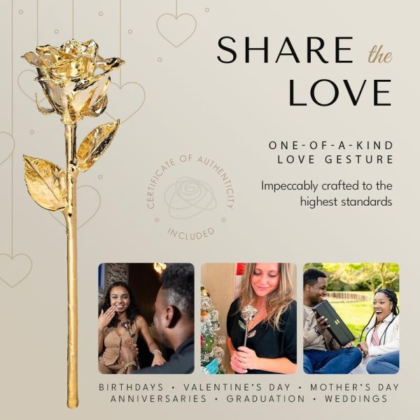 Forever Rose - 24k Gold Dipped Romantic Gift For Women & Men - 画像 (4)
