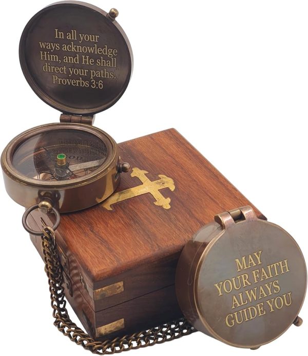 Best Baptism Compass Gift With Scripture For Boys & Men - immagine 4
