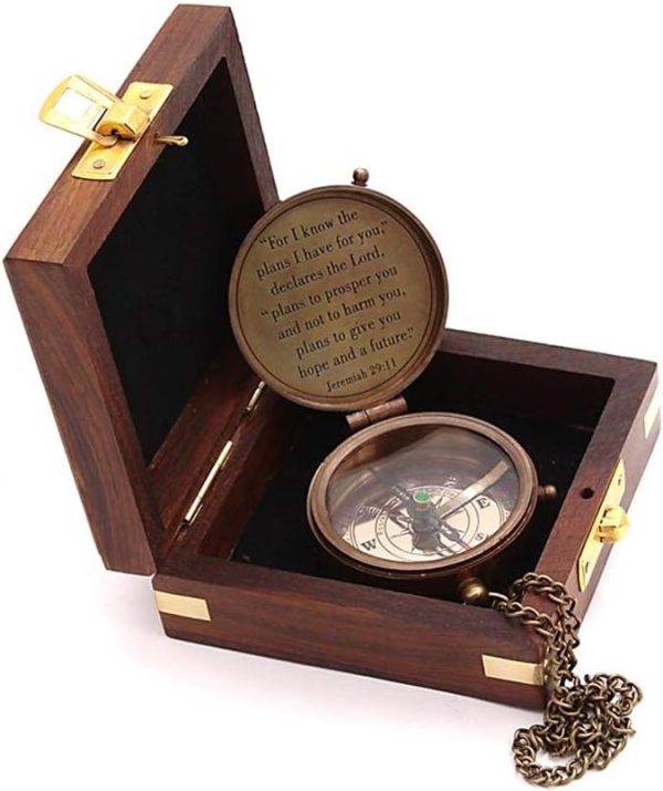 Solid Brass Compass - Jeremiah 29:11, Perfect Christian Gift - Imagem 3