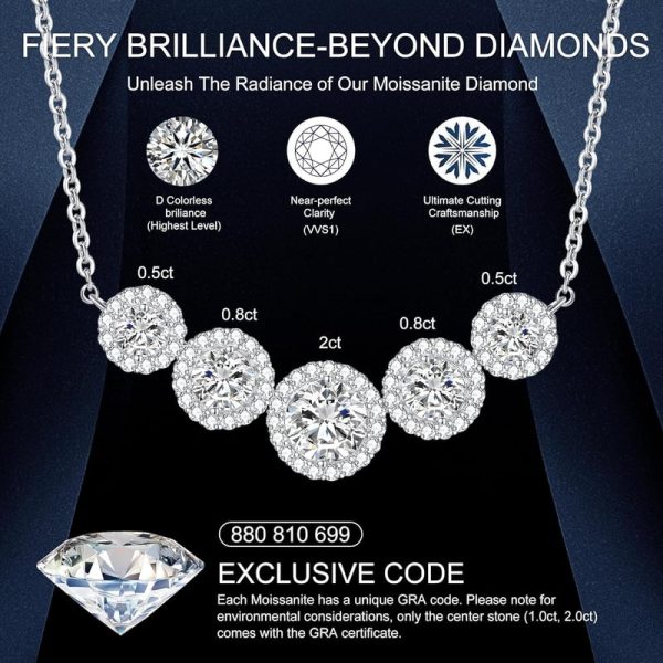 Best Moissanite Heart Necklace - Women's Gift 1.7-7.6 Carat - Imagen 3