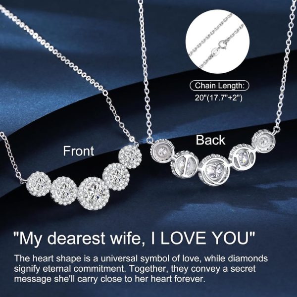 Best Moissanite Heart Necklace - Women's Gift 1.7-7.6 Carat - Imagen 4