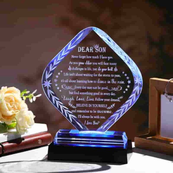 Personalized Crystal Gift For Son - Graduations, Birthdays, Christmas – Image 2