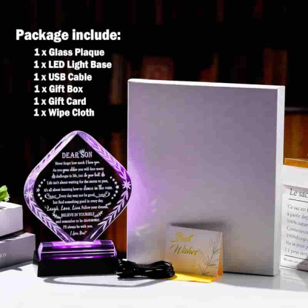 Personalized Crystal Gift For Son - Graduations, Birthdays, Christmas – Image 6