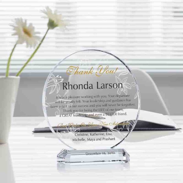 Best Personalized Coworker Farewell Gift - Custom Crystal Plaque - Imagem 2