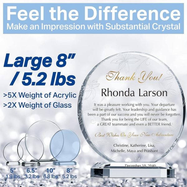 Best Personalized Coworker Farewell Gift - Custom Crystal Plaque - Imagem 4