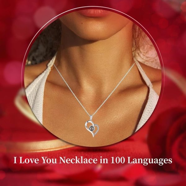 Preserved Rose With I Love You Necklace - Best Gift For Her - 画像 (4)
