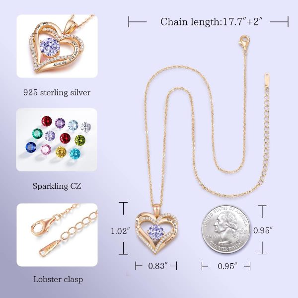 Cde Heart Necklace For Women - Perfect Anniversary Gift - 画像 (5)