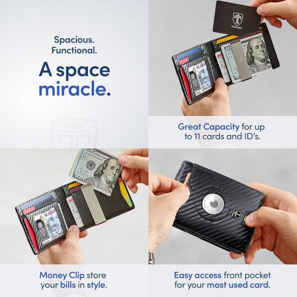 Travando Rfid Airtag Wallet With Money Clip - Best Gifts - 画像 (4)