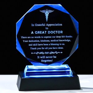 Best Doctor Appreciation Glass Plaque With Led Base