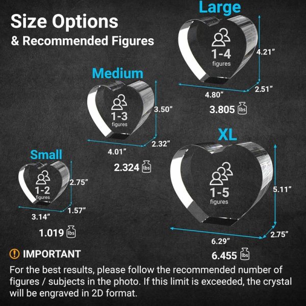 Best 3d Crystal Photo Gift - Custom Heart For Mom Or Wife - Imagen 2