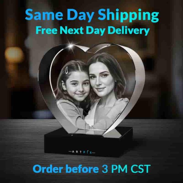 Best 3d Crystal Photo Gift - Custom Heart For Mom Or Wife - Imagen 3