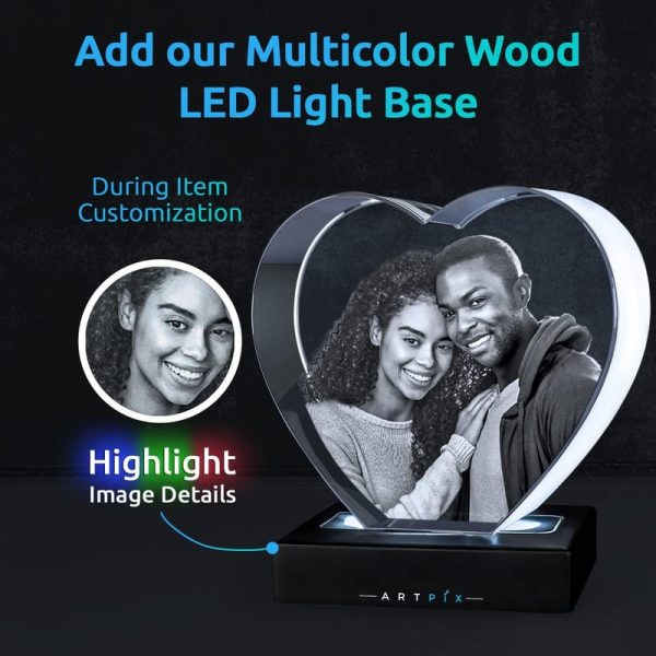 Best 3d Crystal Photo Gift - Custom Heart For Mom Or Wife - Imagen 4