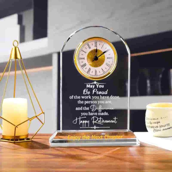 Top Retirement Gifts: K9 Crystal Clock For Women & Men – Image 3