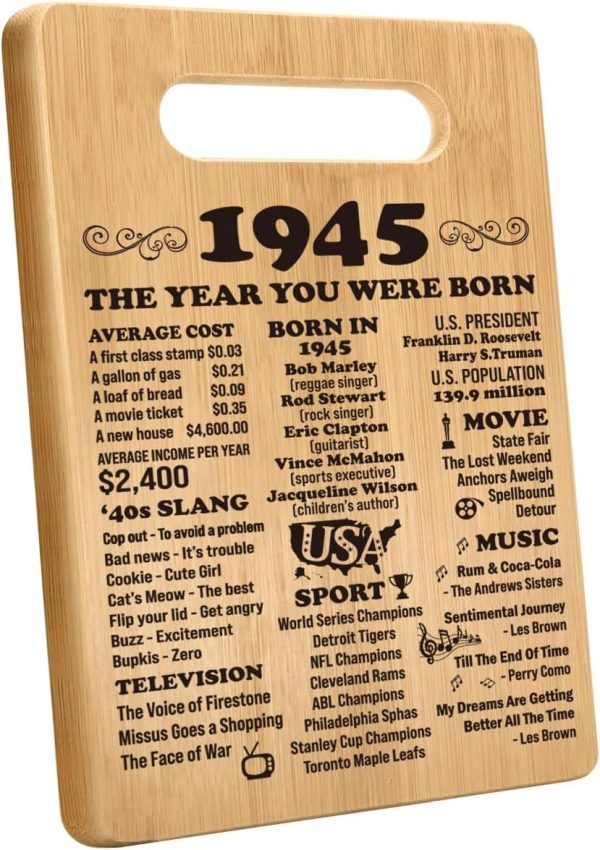 Unique 80th Birthday Cutting Board Gift For Men & Women
